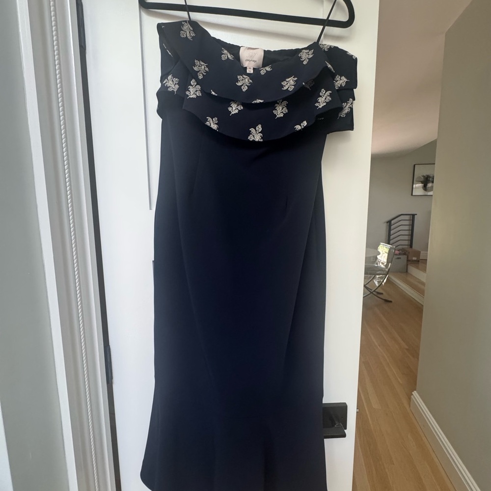 Cinq a Sept Black Off the Shoulder Sheath Dress